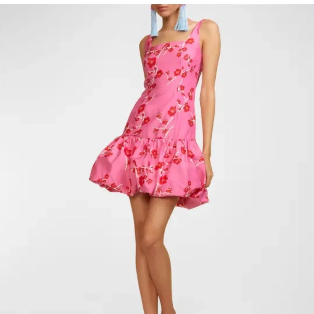 NWT Cynthia Rowley Cherry Blossom Print Smocked Back Bubble Dress - Size 10 - Picture 1 of 14